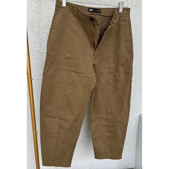 Zara Pants - Zara Khaki Baggy Pants - Size L, Loose Fit